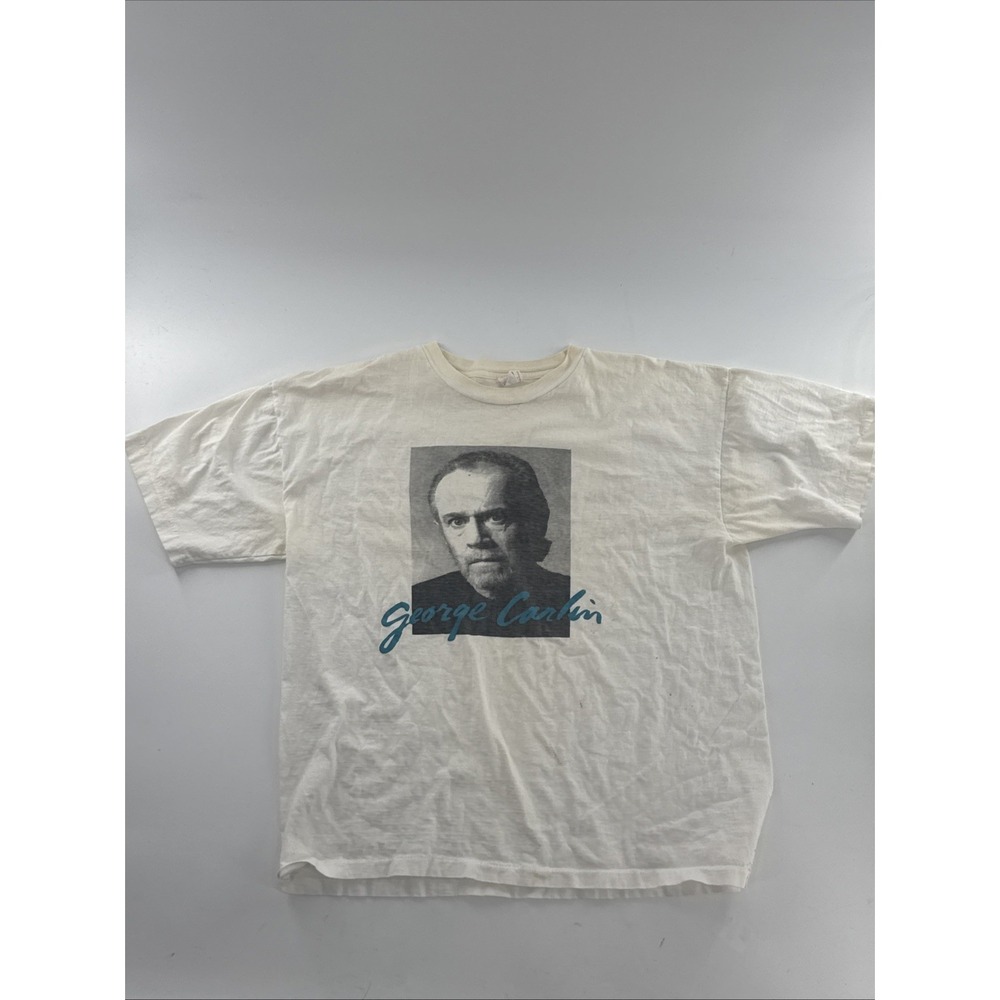 Vintage George Carlin Brain Damage T Shirt Size XL Comedy Graphic Tee Distressed